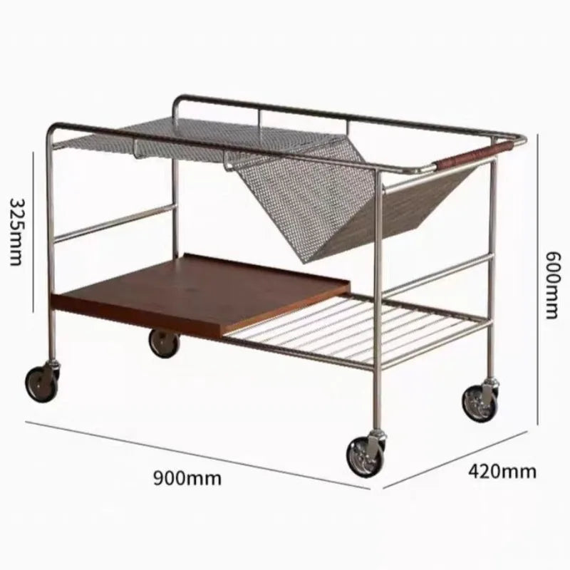 Modern Stainless Steel Mobile Coffee Table – Minimalist Side Table Coffee Side Table Babs