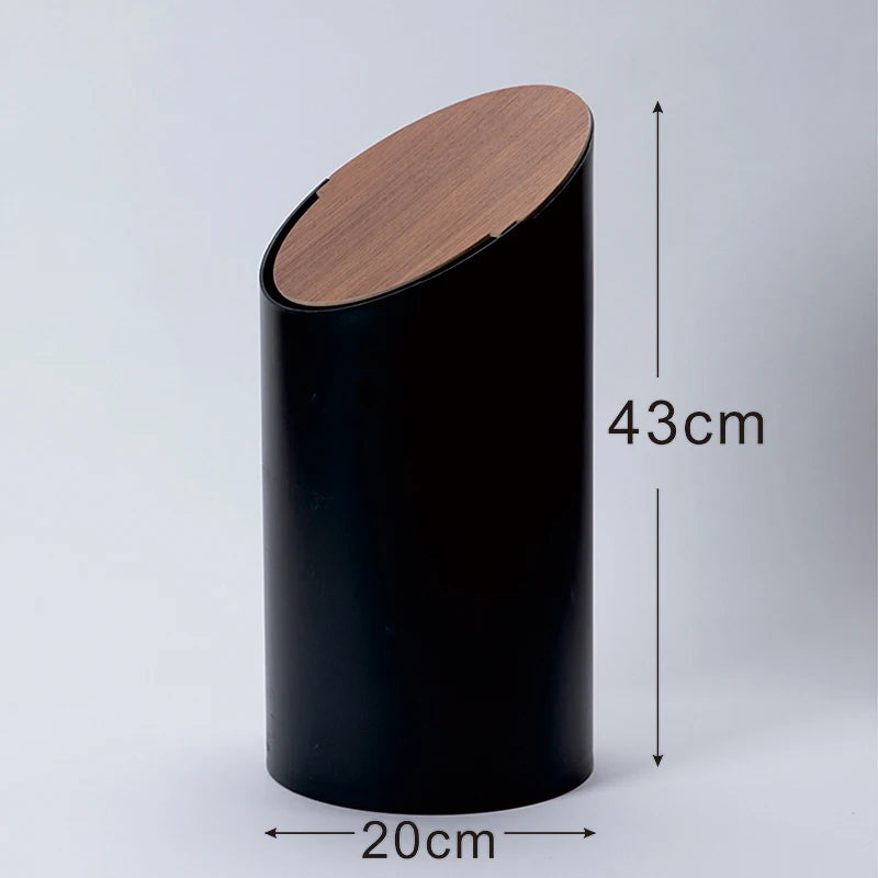 Luxury Round Trash Bin with Lid | Minimalist Wastebasket Luxury Trash Bin Babs Black