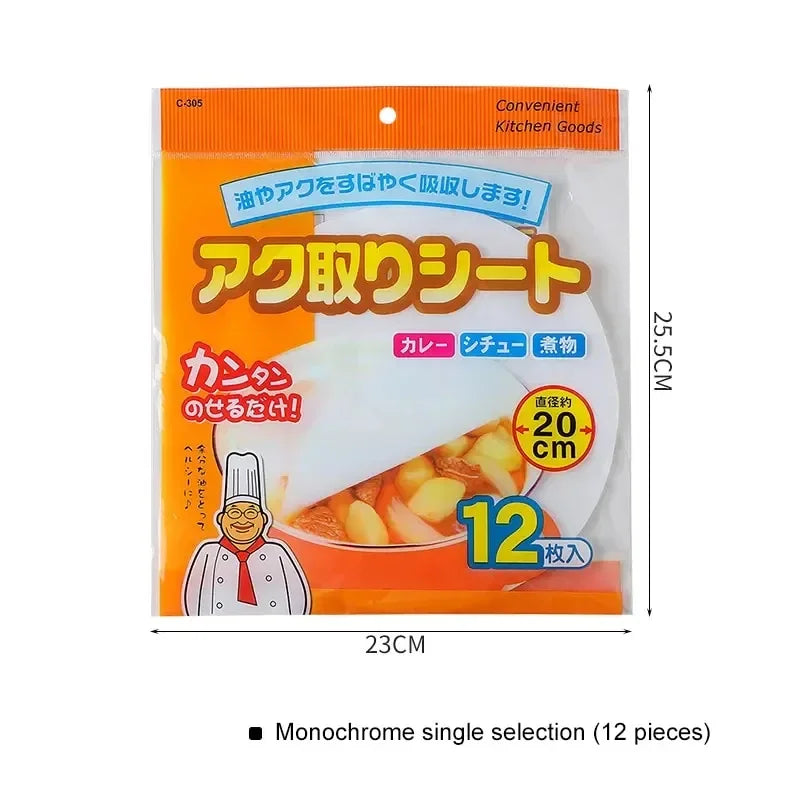 12-Pack Disposable Soup Oil Absorbing Paper | Kitchen Degreaser Soup Oil Absorber Babs A packet
