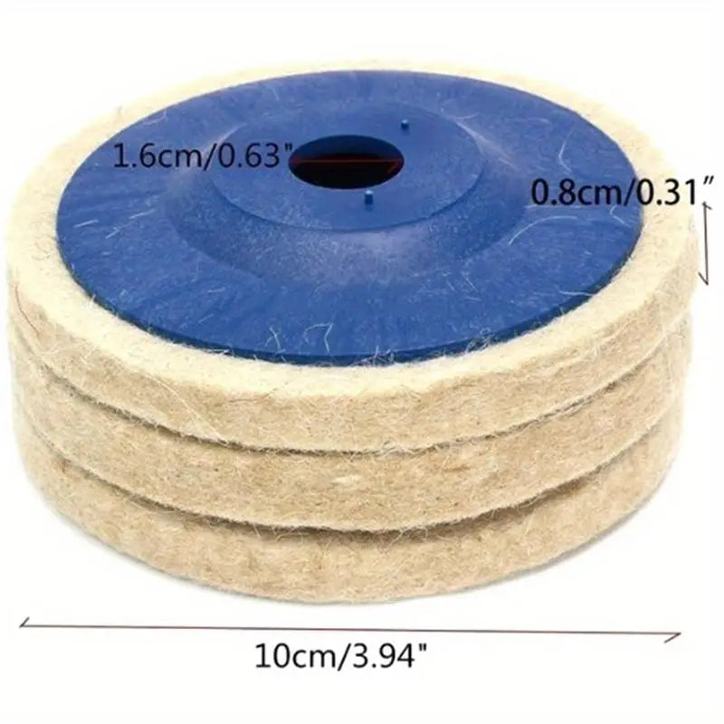 3-Pack 100mm Wool Polishing Buffing Pads for Angle Grinder Polishing Wheel Set Babs