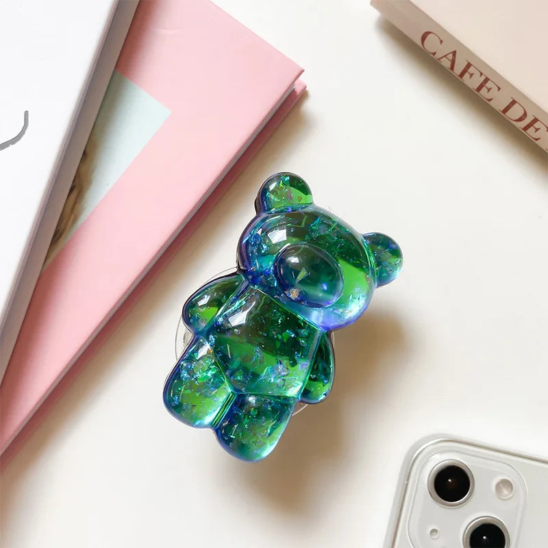 Korean 3D Glitter Bear Phone Grip Tok – Foldable Ring Stand Phone Grip Holder Babs 3