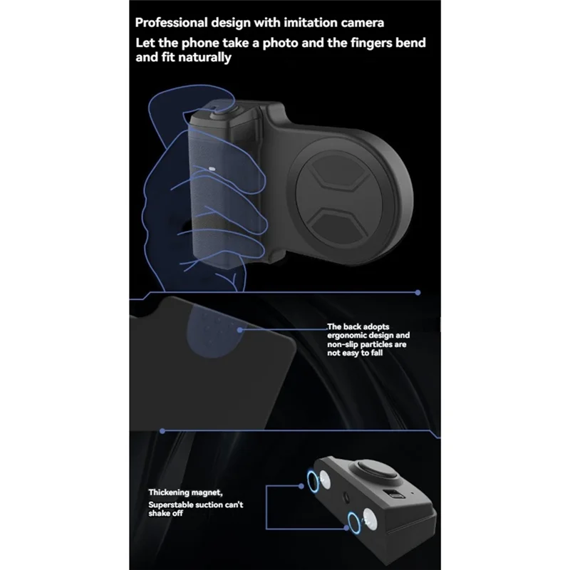 One-Handed Smartphone Camera Handle Grip – Universal Anti-Shake Smartphone Camera Grip Babs