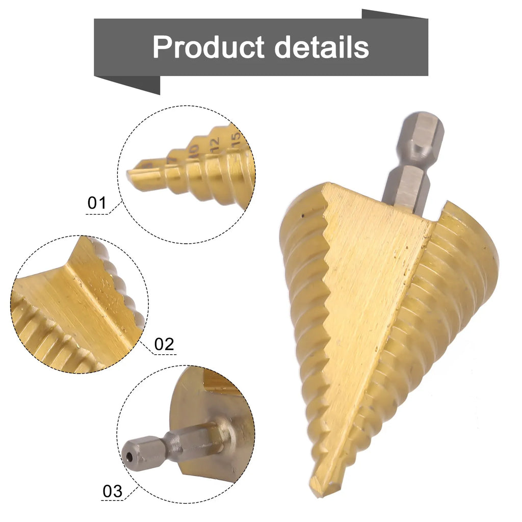 HSS Titanium Step Drill Bit 5-35mm | 13-Step Cone Bit Step Drill Bit Babs