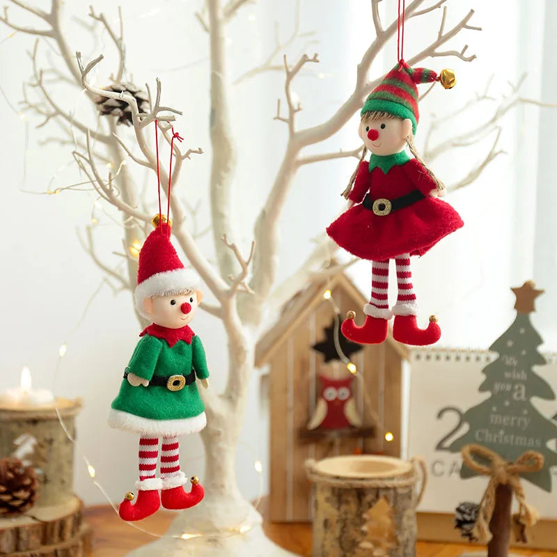 Christmas Elf Doll Ornament – Xmas Tree Hanging Pendant Christmas Tree Ornament Babs