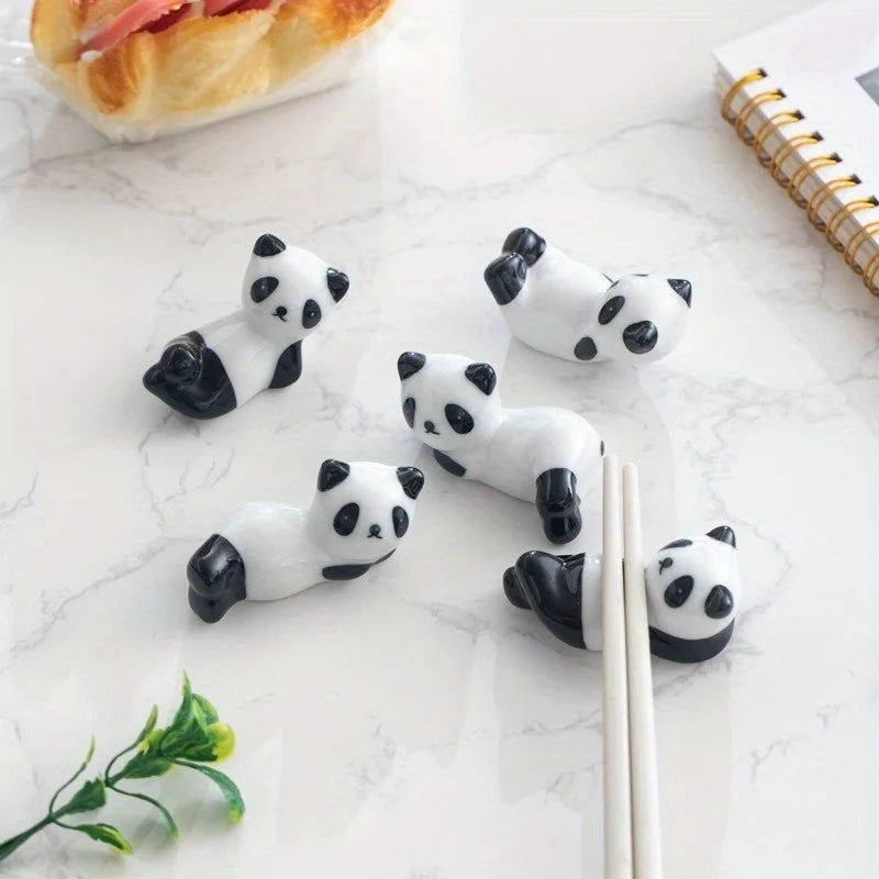Set of 5 Panda Ceramic Chopstick Rests – Table & Desk Holders Chopstick Rest Set Babs 5pcs