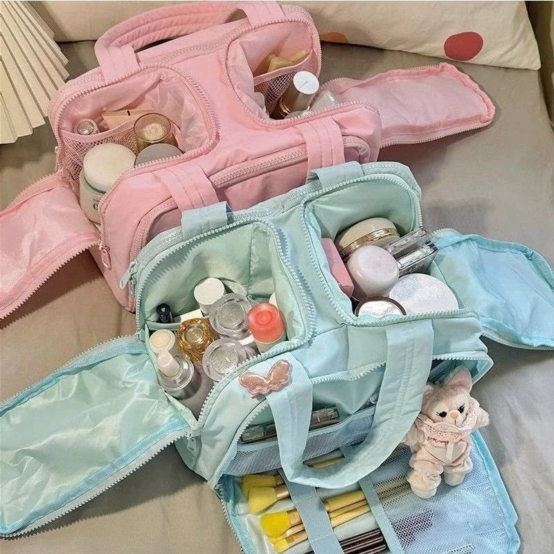 Women's Large Toiletry Bag – Wide-Open Puffy Makeup Organizer Toiletry & Makeup Bag Babs