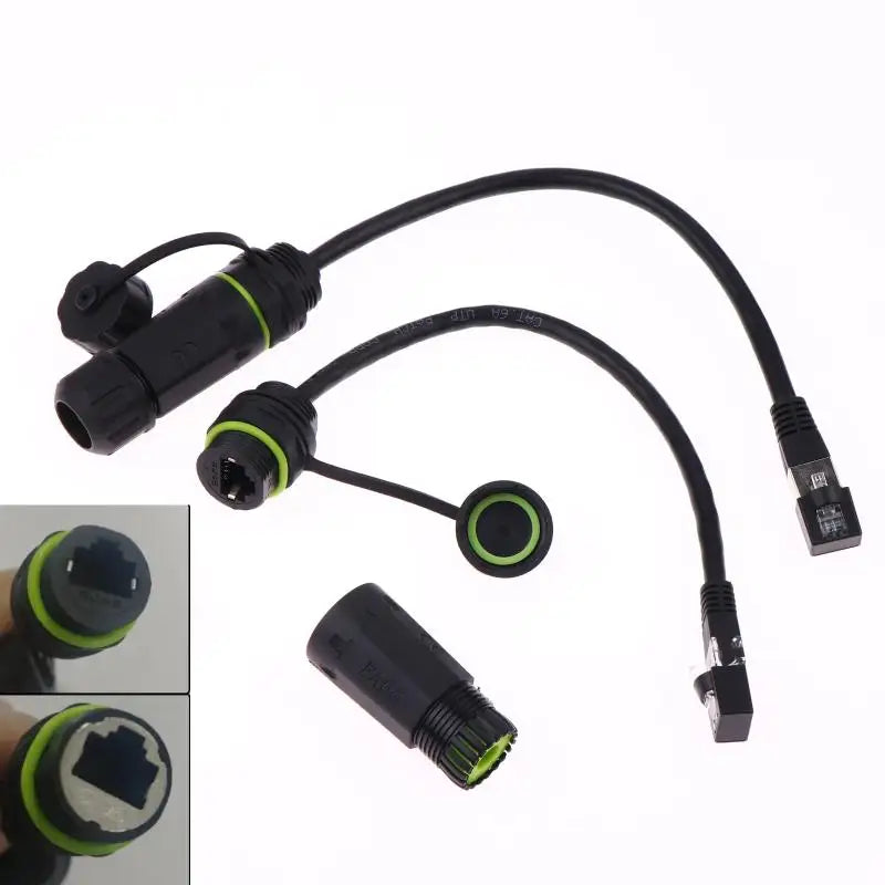 RJ45 Waterproof Network Pass-Through Connector Male to Female Network Connector Adapter Babs