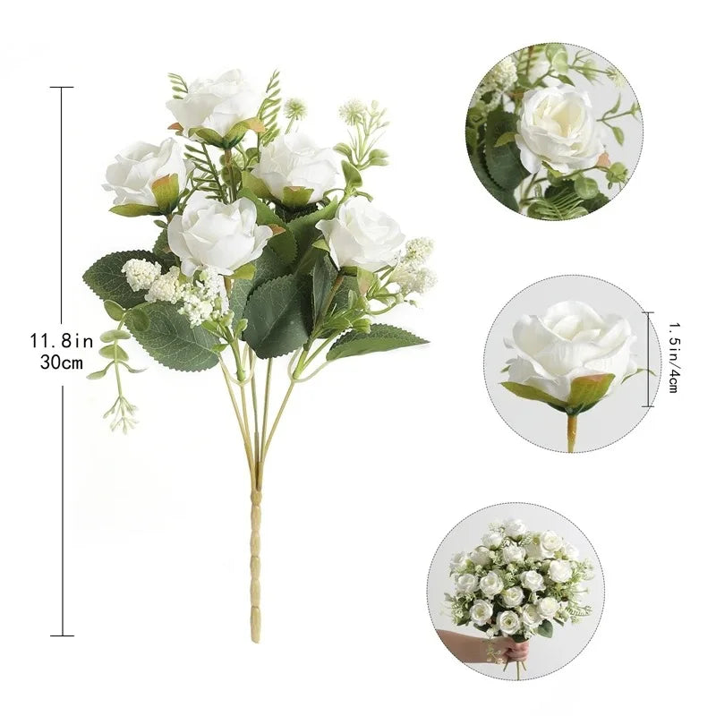 Artificial Silk Rose Bouquet for Wedding & Home Decor Artificial Flower Bouquet Babs