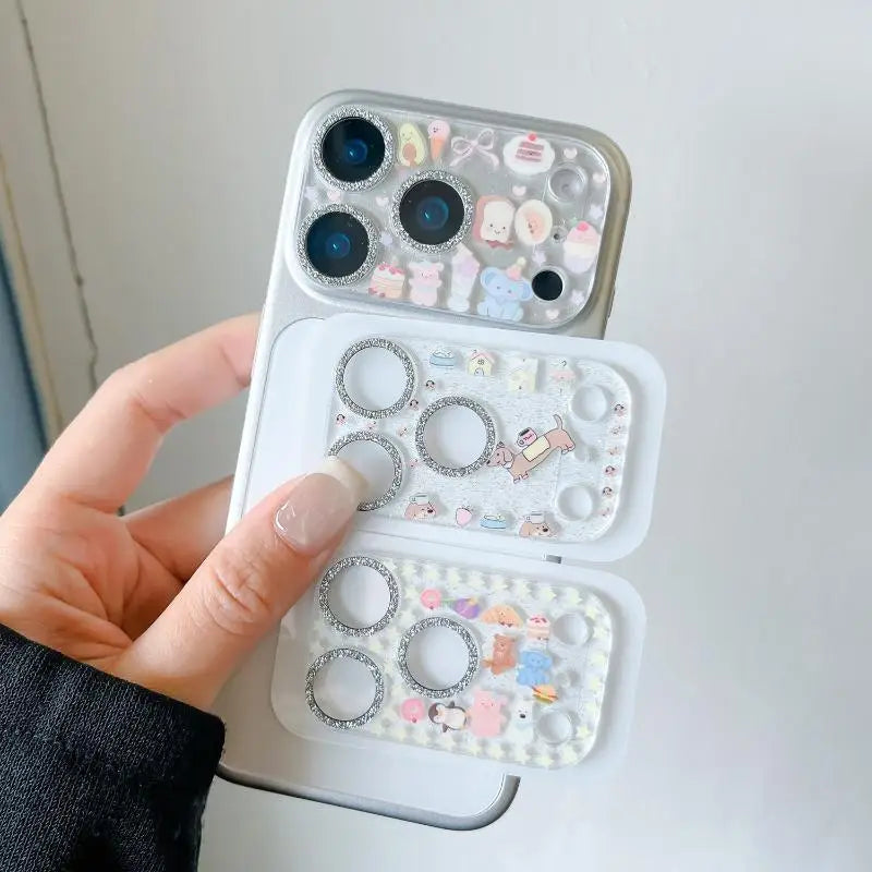 Cartoon Glitter Camera Lens Protector Tempered Glass Cover Camera Lens Protector Babs