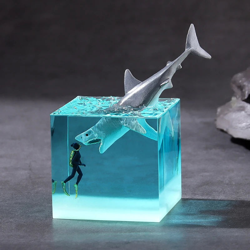 Ocean Whale Resin Ornament | Micro Landscape Desktop Décor Resin Decor Ornament Babs