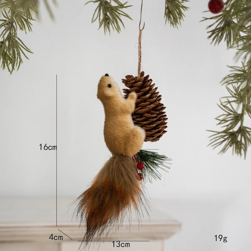 Realistic Squirrel Christmas Tree Ornament | Holiday Pendant Christmas Tree Ornament Babs A