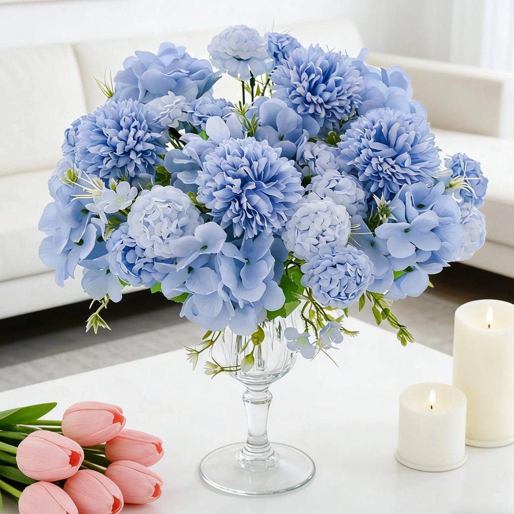Silk Hydrangea Artificial Flower Bouquet – Wedding & Home Décor Artificial Flower Bouquet Babs
