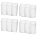 3-Grid Mini Plastic Desk Organizer – Makeup & Home Storage Desk Organizer Babs 4Pcs