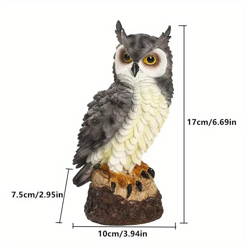 Resin Bionic Owl Garden Figurine – Outdoor Porch & Yard Décor Garden Figurine Babs
