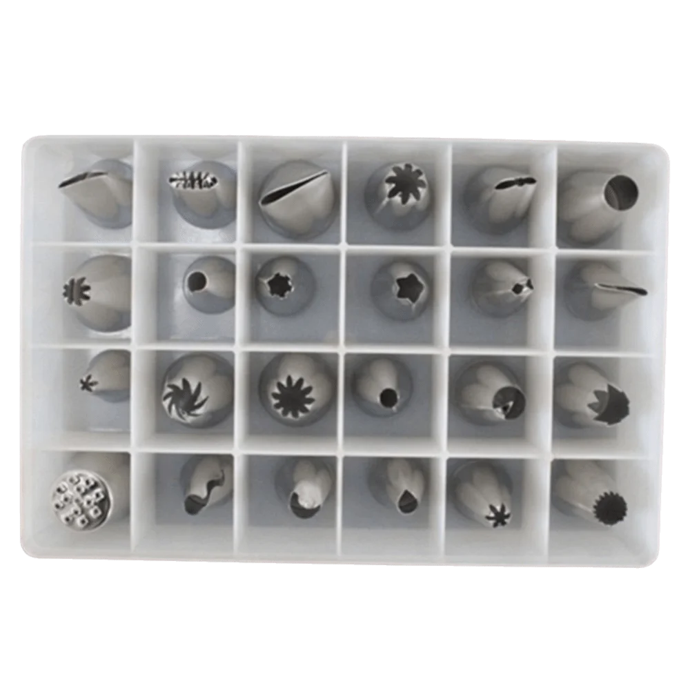 24-Piece Stainless Steel Cake Decorating Piping Nozzles Set Cake Piping Nozzle Set Babs Style A