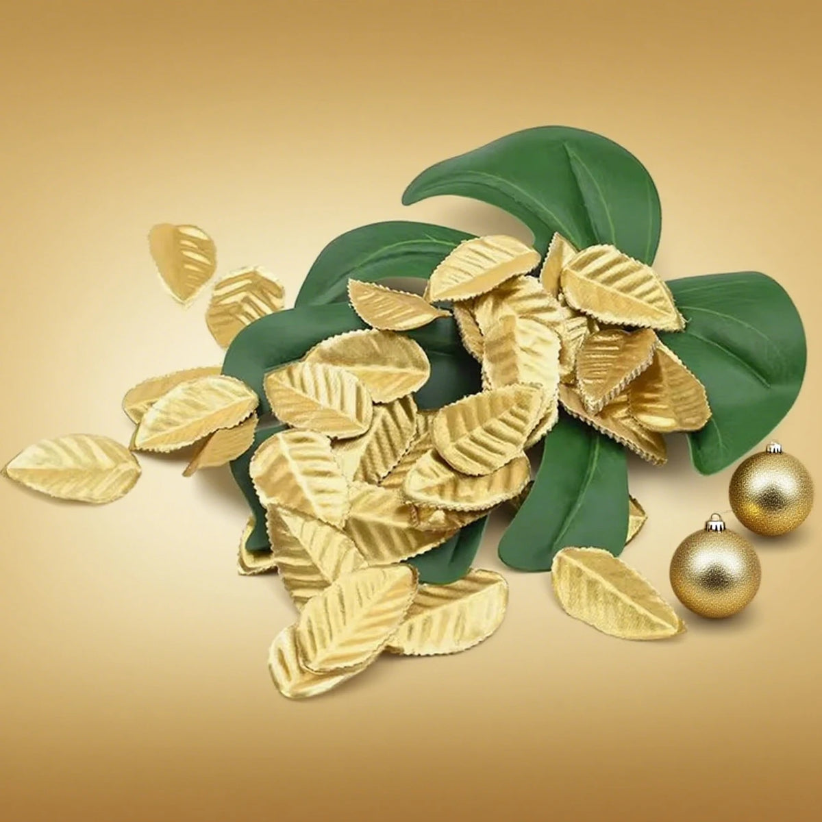 Silk Rose Gold Artificial Leaves 100/200 Pcs – Wedding & Home Decor Artificial Silk Leaves Babs