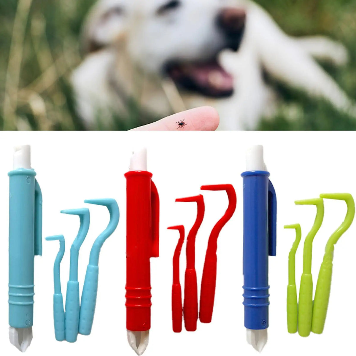 4-Piece Pet Tick Removal Kit – Hooks & Tweezers for Dogs & Cats Pet Tick Remover Kit Babs