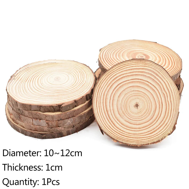 Natural Pine Wood Slices Unfinished Log Discs – DIY Crafts Wood Craft Discs Babs 1pcs 10-12cm