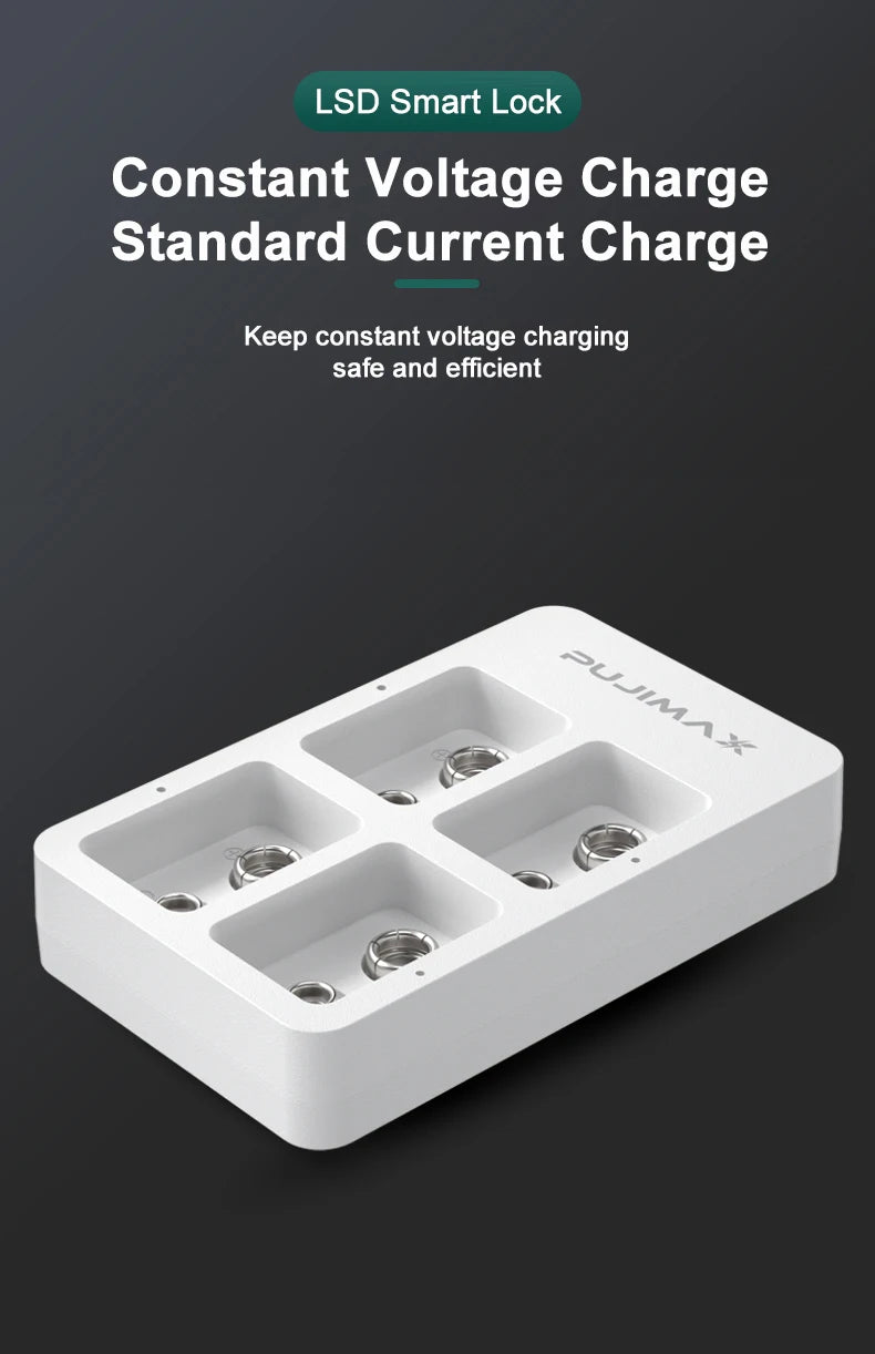 4-Slot 9V Smart Battery Charger USB – Ni-MH/Ni-Cd/Li-ion Battery Charger Babs