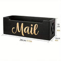 Black Wooden Desk Organizer – Wall Mount Mail & Pen Storage Desk Organizer Babs 1pc