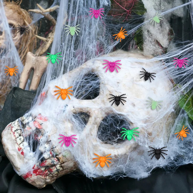 50–200pcs Mini Plastic Spiders Halloween Party Decoration Props Halloween Decoration Props Babs