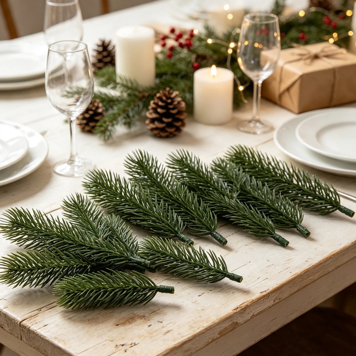 50/100Pcs Artificial Pine Needle Picks – Christmas & Home Décor Artificial Pine Picks Babs