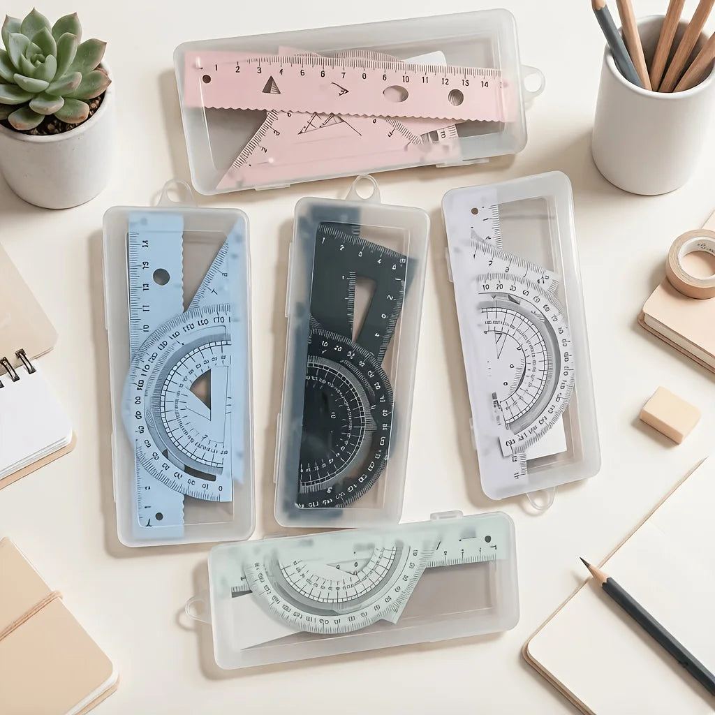 Geometric Ruler Set – Protractor, Triangle & Drawing Tools Geometric Ruler Set Babs