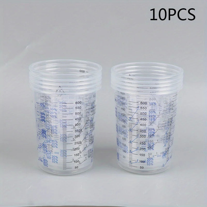 Disposable Plastic Paint Mixing & Measuring Cups – Clear Paint Mixing Cups Babs 10Pcs