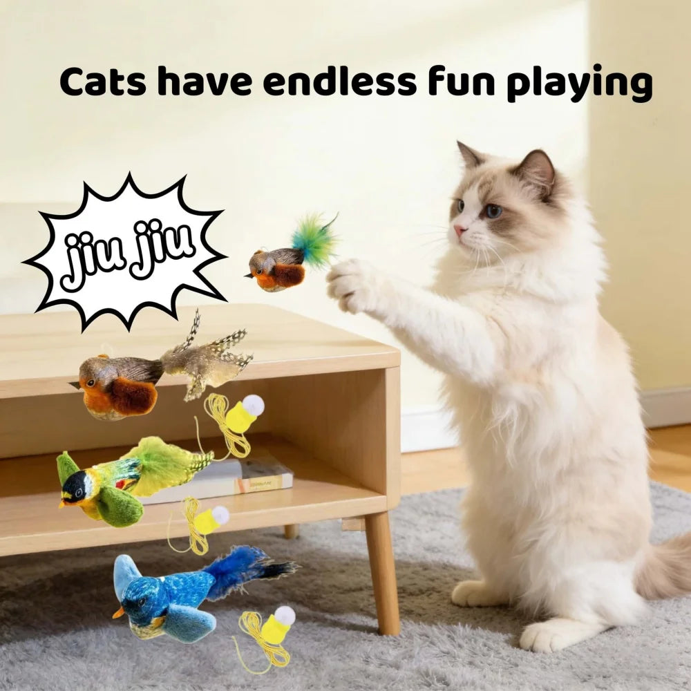 Interactive Cat Bird Toy – Catnip, Feathers & Motion Sound Interactive Cat Toy Babs