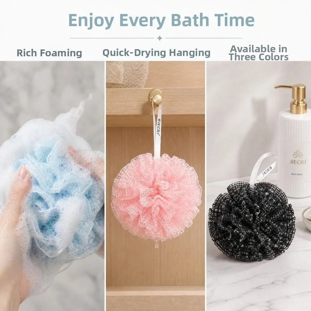 Exfoliating Back Scrubber & Bath Towel Set with Bath Flower Bath Scrubber Set Babs
