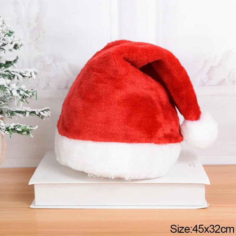 Knitted Christmas Pompom Beanie Hat – Soft Adult Santa Cap Christmas Beanie Hat Babs Cloth hat-M as picture