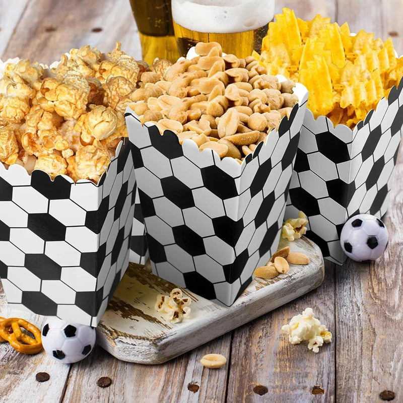 10pcs Football Soccer Party Popcorn Boxes – Kids Birthday Party Treat Boxes Babs