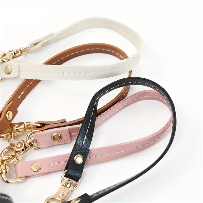Vintage Leather Glove Holder Strap with Clasp for Handbag & Hat Bag Accessory Strap Babs