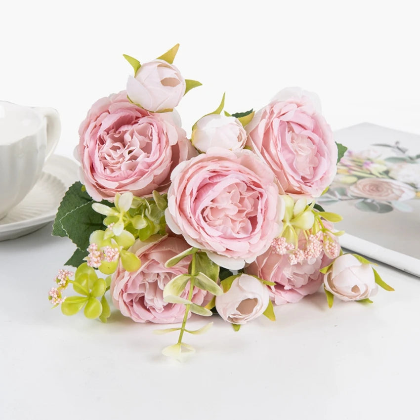 Artificial Silk Peony Flowers – Wedding & Home Décor Bouquet Artificial Silk Flowers Babs Pink 1 pc