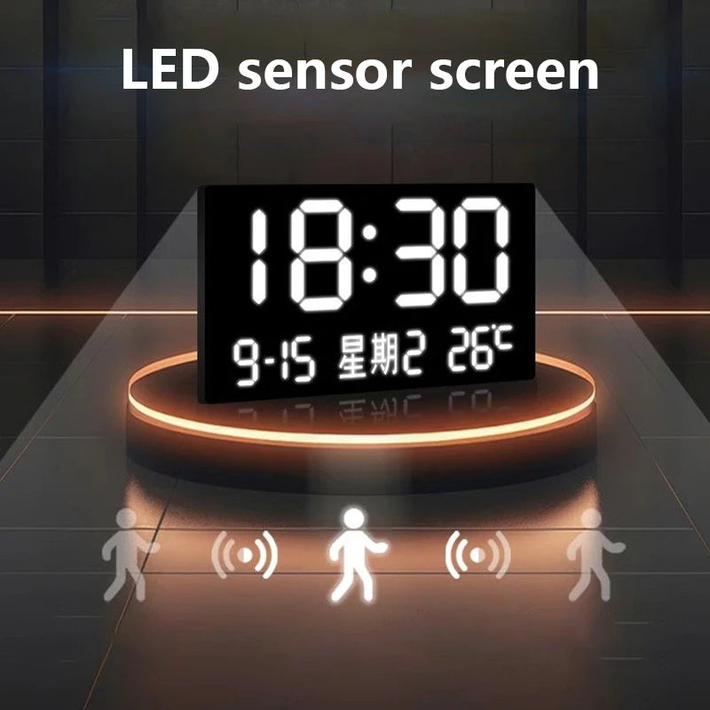Large Digital Wall Clock with Light – Nordic Minimalist Luxury Digital Wall Clock Babs