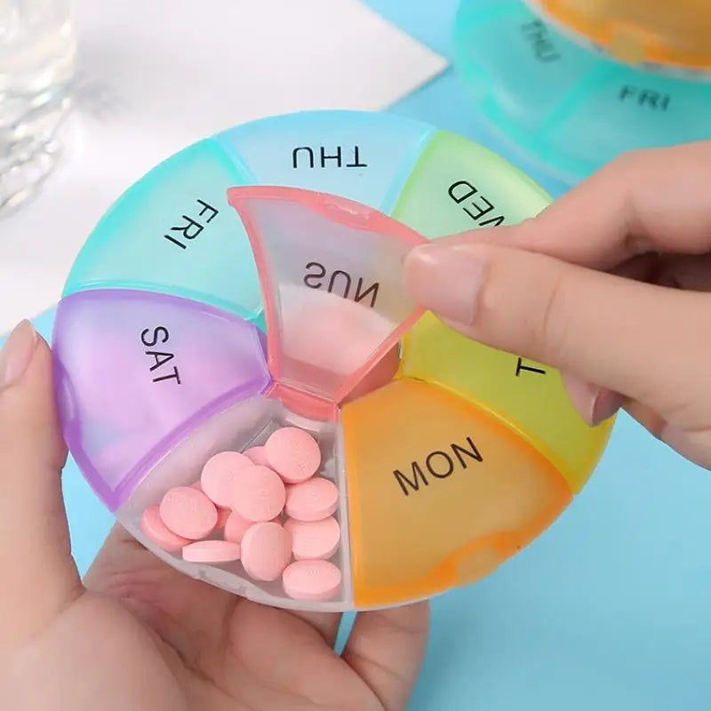 7-Day Weekly Pill Organizer – Portable Color Grid Storage Case Weekly Pill Organizer Babs