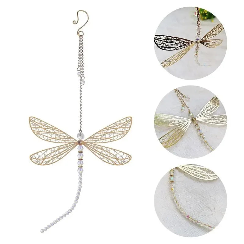 Crystal Dragonfly Wind Chime Sun Catcher – Garden & Window Decor Wind Chime Ornament Babs