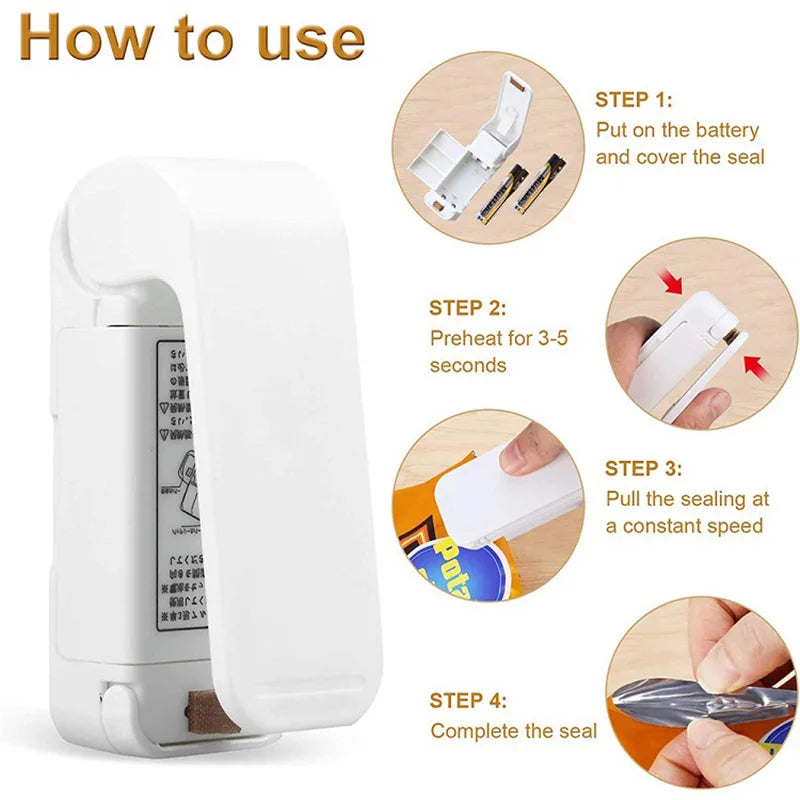 Mini Thermal Bag Sealer – Heat Seal Clips for Food & Snacks Bag Sealer Clip Babs