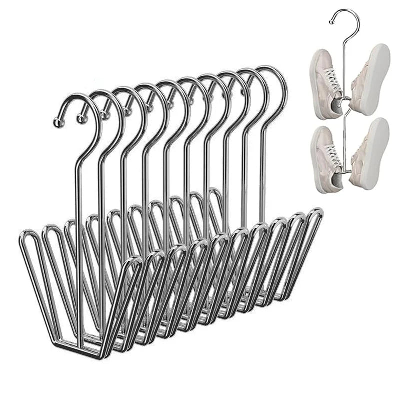 Stainless Steel Hanging Shoe Rack – Double Hook Drying Rack Shoe Drying Rack Babs