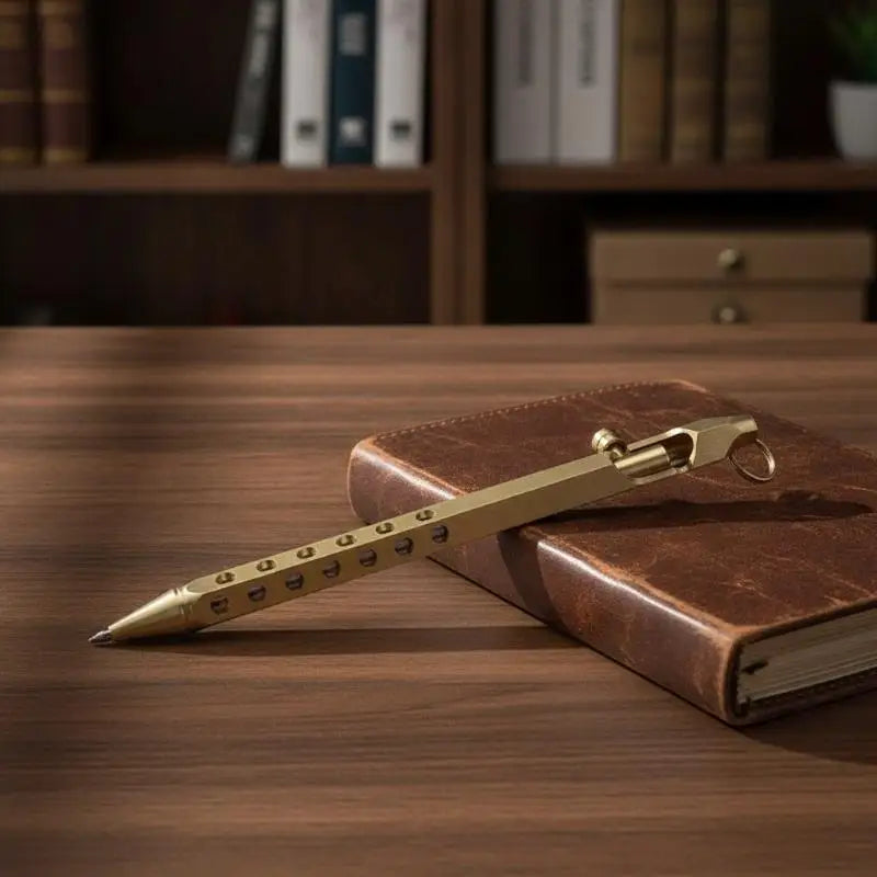 Brass Bolt Action Ballpoint Pen | Retro EDC 1.0mm Medium Point Brass Ballpoint Pen Babs