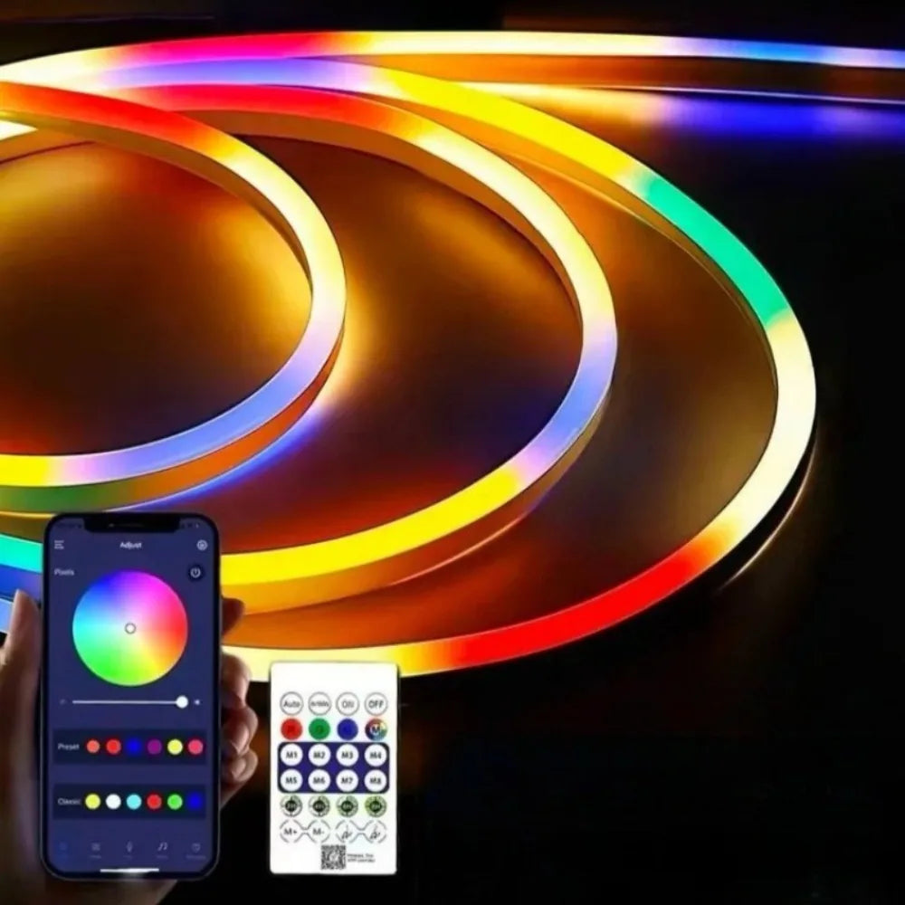 Neon LED Strip Light Music Sync DIY Multicolor Room Wall Décor Neon LED Strip Light Babs
