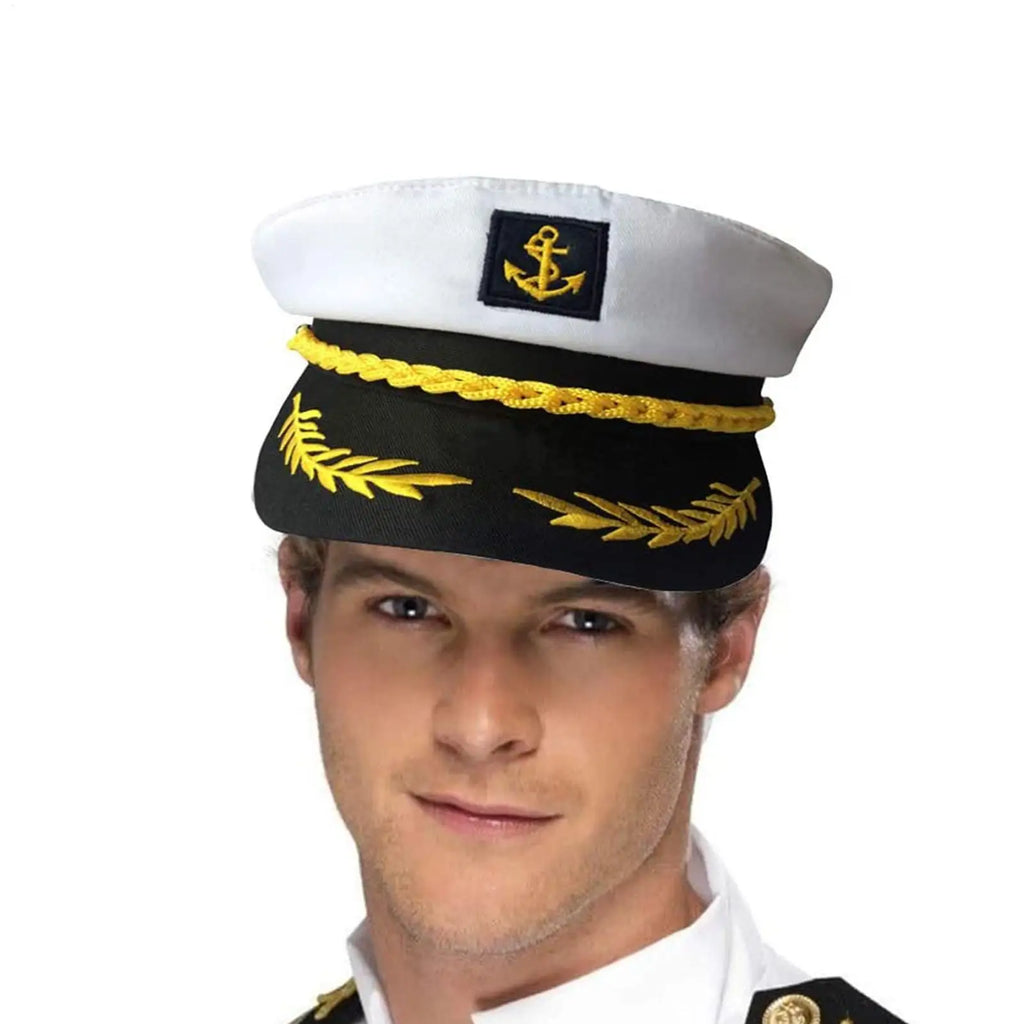 Sailor Captain Hat – Adjustable Yacht Cap Adults & Kids Costume Captain Hat Babs
