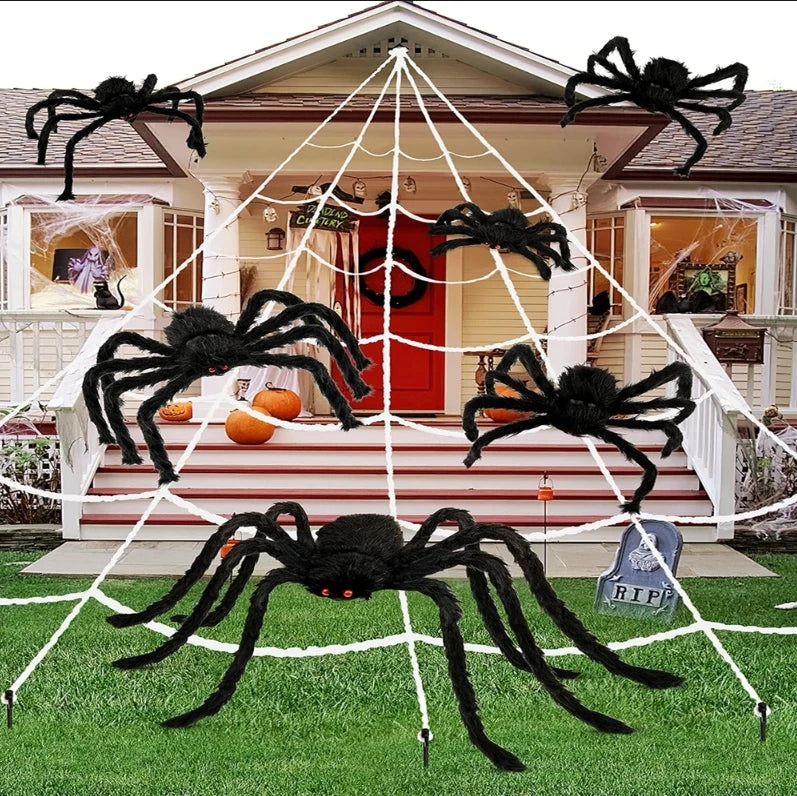 Giant Stretchy Halloween Spider Web Cobweb Decoration 150/250cm Halloween Decoration Babs
