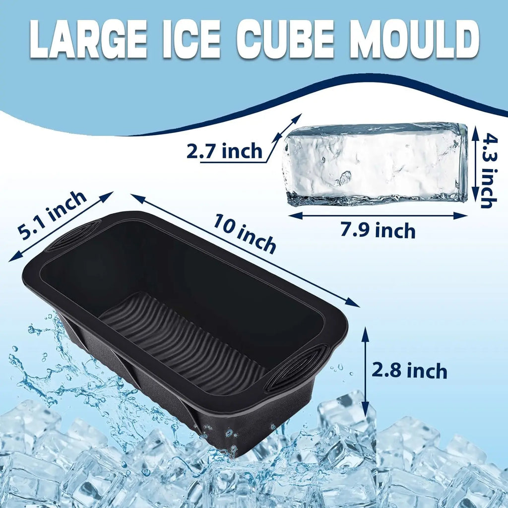 Large Silicone Ice Block Mold – Ice Bath Tray & Big Cube Maker Silicone Ice Mold Babs