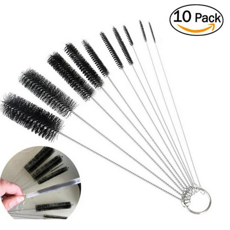 10-Piece Straw & Bottle Cleaning Brush Set – Stainless Steel Bottle Cleaning Brush Babs