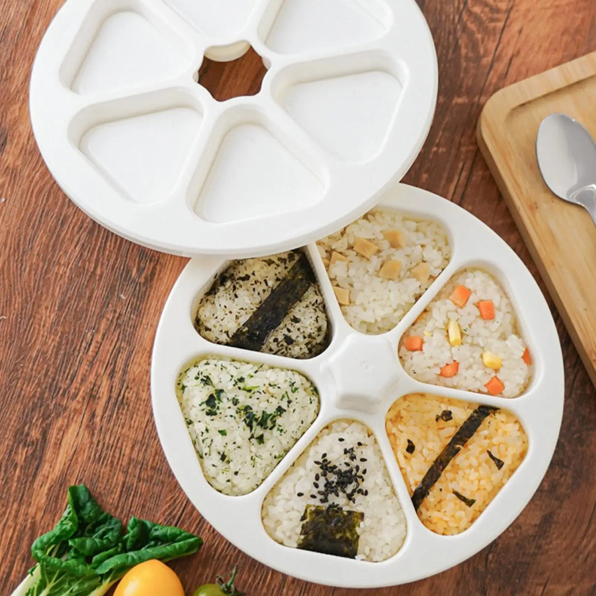 Onigiri Triangle Rice Ball Mould – 6-Cavity Sushi Making Kit Sushi Rice Ball Mould Babs