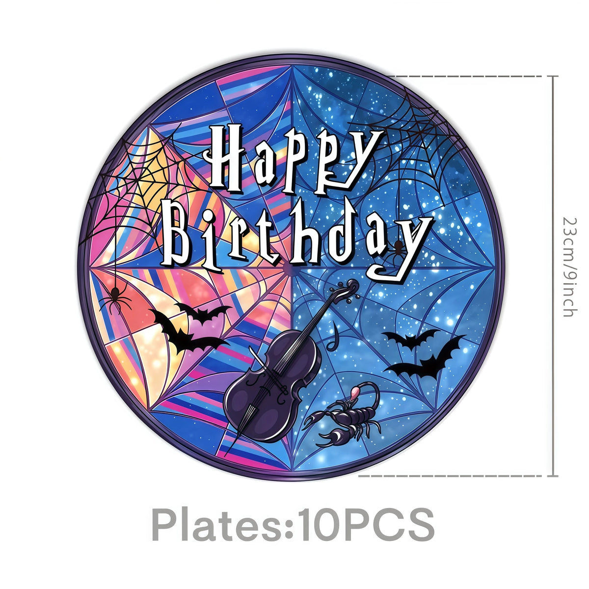 Addams Dark Academia Birthday Party Kit – Balloons, Plates & Backdrop Party Decoration Kit Babs 10pcs 9inch Plates others