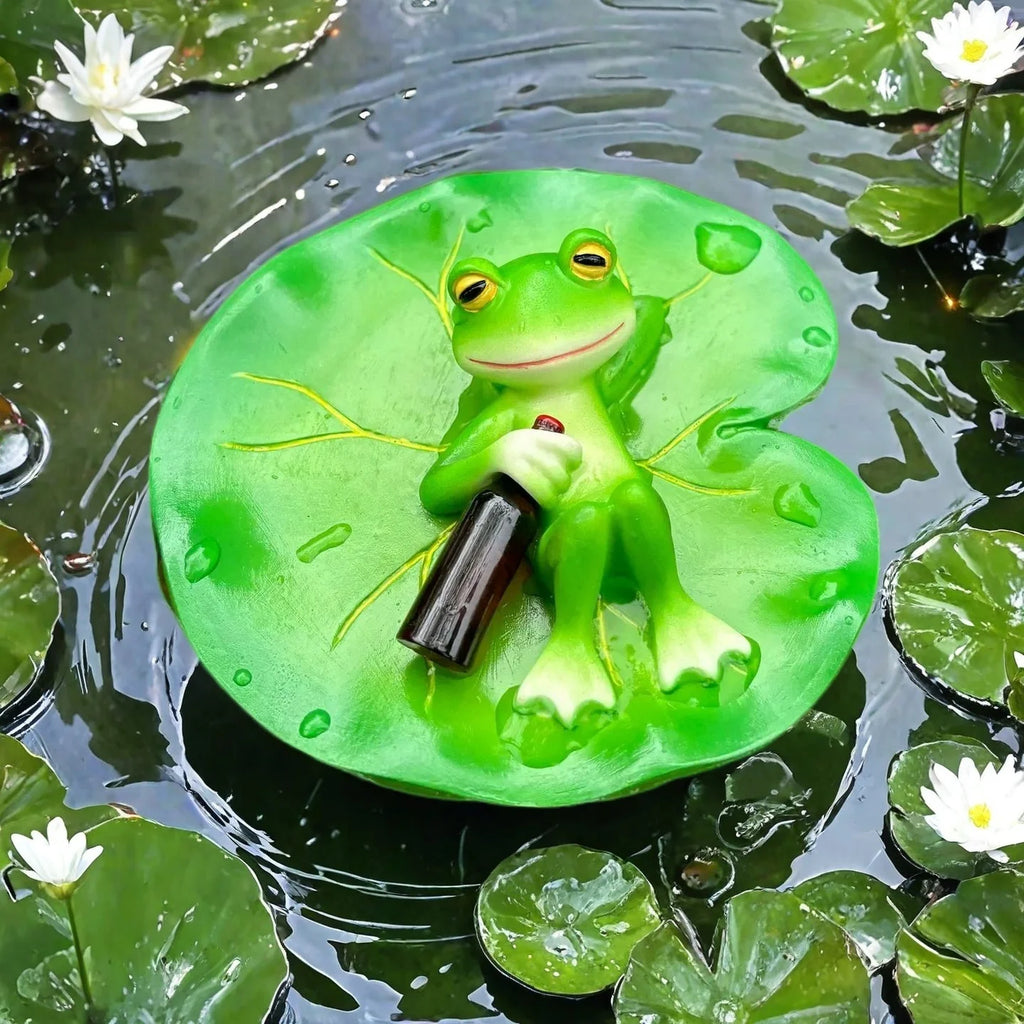 Floating Frog Pond Ornament – Resin Garden Figurine Statue Garden Figurine Babs
