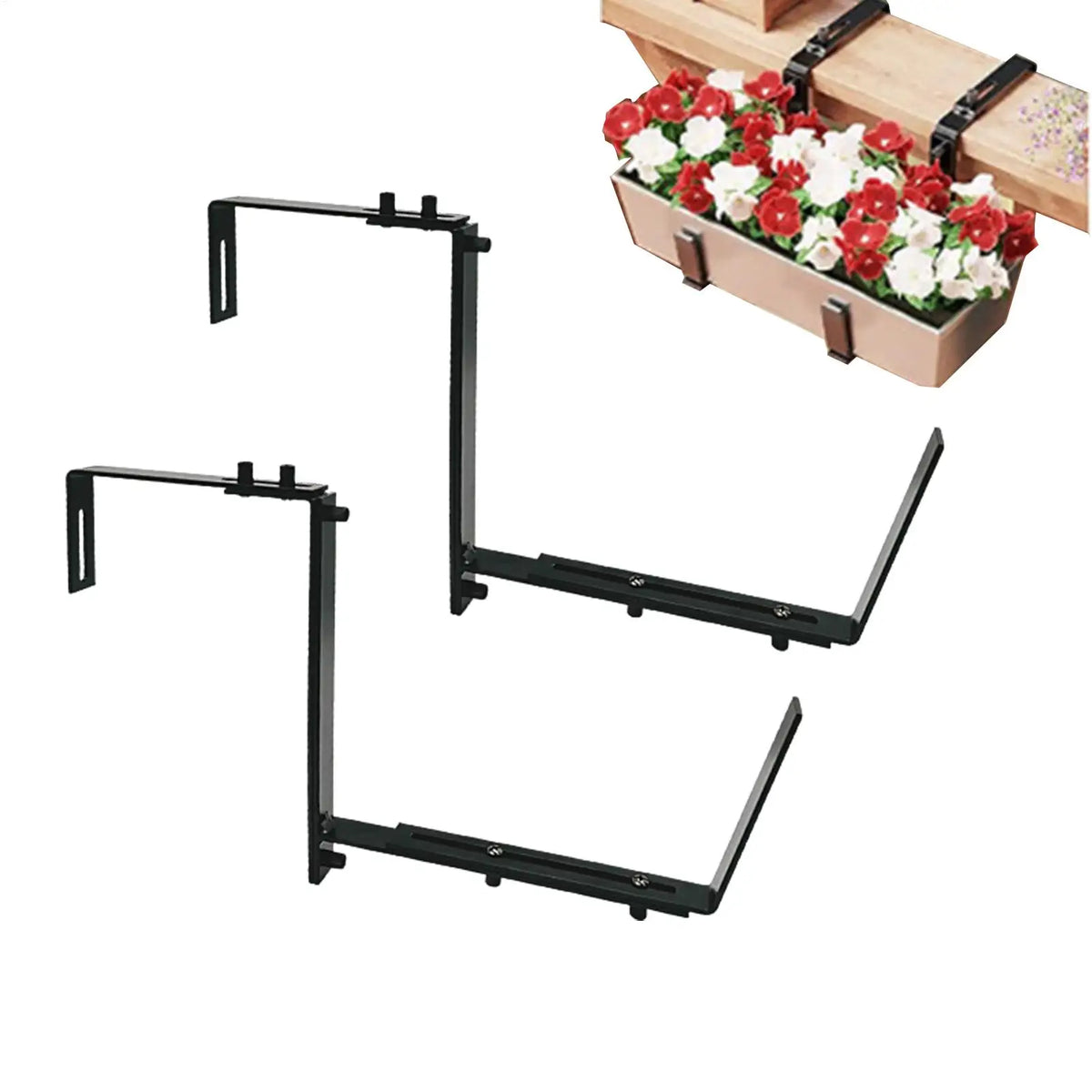 Adjustable Metal Railing Planter Bracket for Fence & Garden Planter Bracket Babs