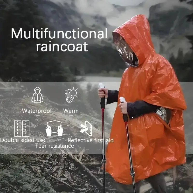 Emergency Insulation Raincoat & Survival Blanket – 2-in-1 Emergency Survival Poncho Babs